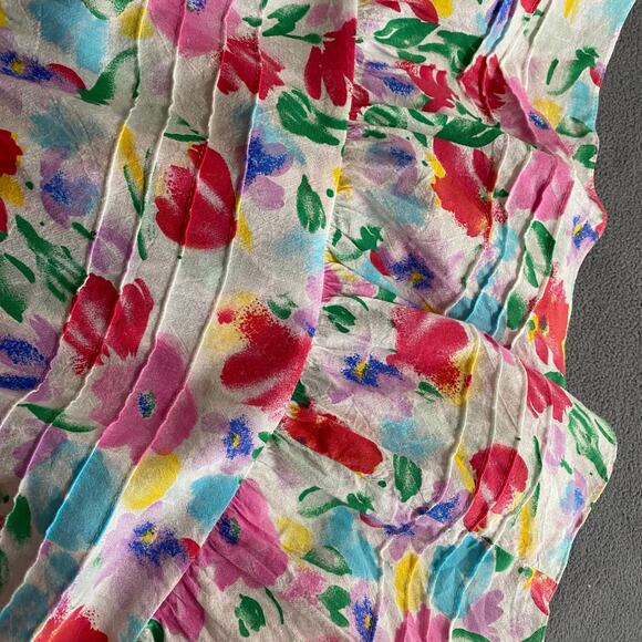 Vtg 80s 90s NOS Two Potato Watercolor Floral Tiered Muumuu Dress XS Granny Chic - Picture 10 of 16